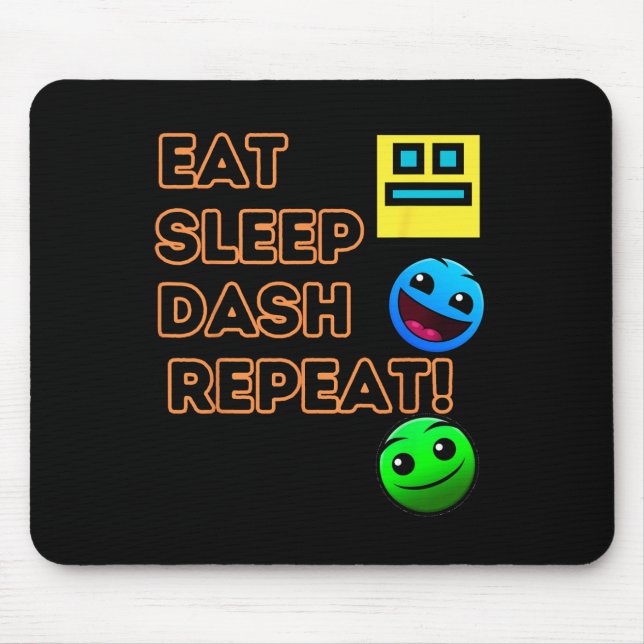Mousepad Sleep Dash Repetir Jogador de Vídeo Geometria do J (Frente)
