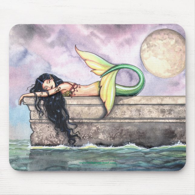 Mousepad Sleeping Mermaid por Molly Harrison (Frente)