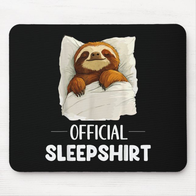 Mousepad Sleepshirt Cute Sleeng Sloth Animal Lovers Pajama  (Frente)