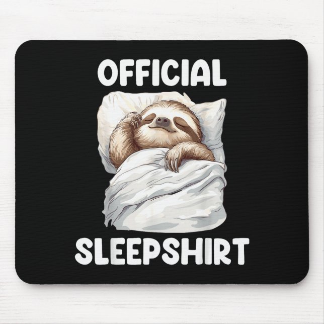 Mousepad Sleepshirt Cute Sleeng Sloth Animal Lovers Pajama  (Frente)