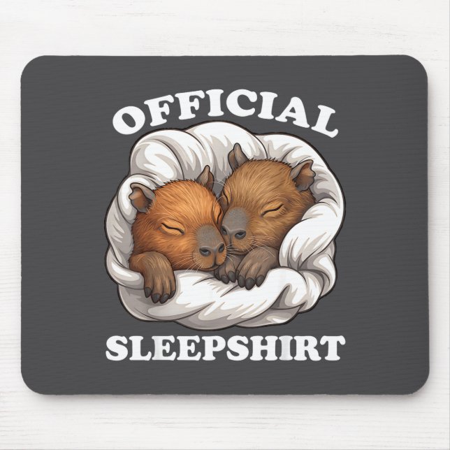 Mousepad Sleepshirt Funny Capybara Nigh Capybara Lover  (Frente)