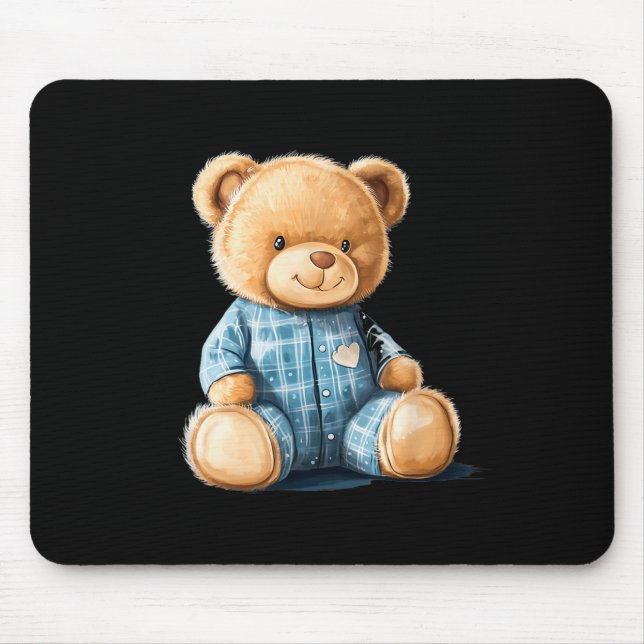 Mousepad Sleepy Teddy Bear In Cute Pajama Outfit  (Frente)