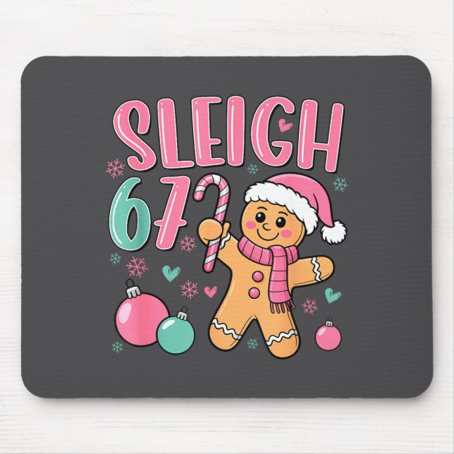 Mousepad Sleigh 67 Gingerbread Christmas Six Seven Meme Vir (Frente)