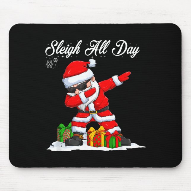 Mousepad Sleigh All Day Dabbing Santa Funny Christmas Xmas  (Frente)