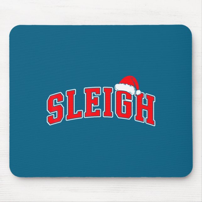Mousepad Sleigh Christmas Varsity Text With Santa Hat Famil (Frente)