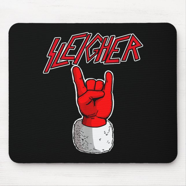 Mousepad Sleigher Santa Claus Metal Christmas Funny Hail Sa (Frente)