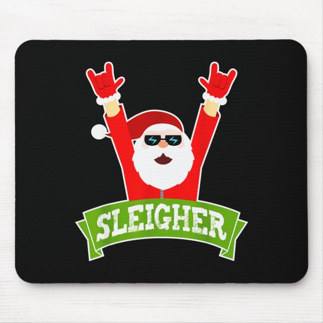 Mousepad Sleigher Ugly Sweater Heavy Metal Christmas Sweate (Frente)