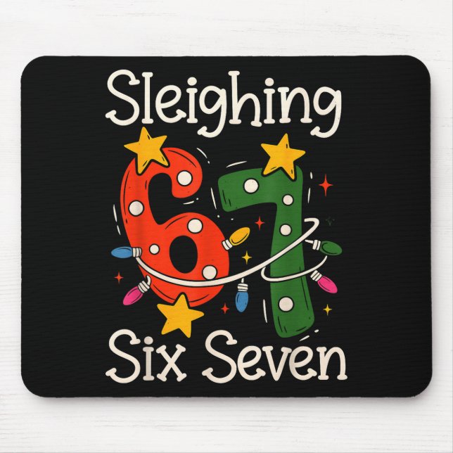 Mousepad Sleighing Six Seven 67 Meme Christmas Gen Z Alpha  (Frente)