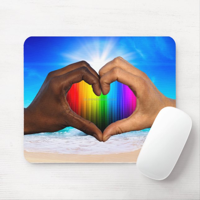 Mousepad SlipperyJoe gradiente de arco-íris vibrante coraçã (Com mouse)