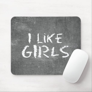 Mousepad SlipperyJoe's Eu Gosto de Meninas quadro-negro suj