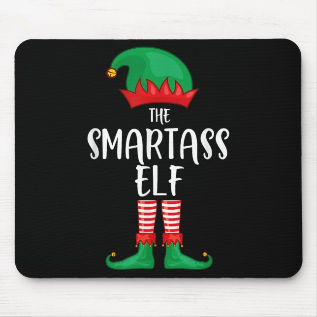 Mousepad Smart Elf Christmas Party Matching Family Group Pa (Frente)