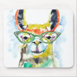 Mousepad Smarty Pants Llama<br><div class="desc">Smarty-Pants Llama por Jennifer Goldberger. Possui uma lama fabulosa em estilo aquarela vestindo óculos divertidos.</div>