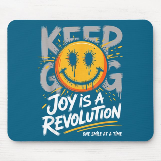 Mousepad Smile Face Optimism Good Energy Mental Health Awar (Frente)