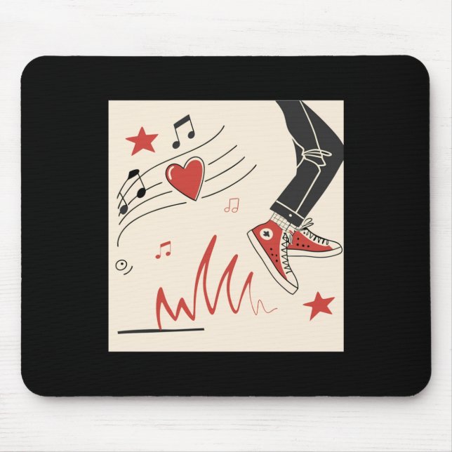 Mousepad Snicker Music Colorida Expressive Digital Art Illu (Frente)