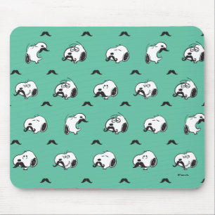 Mousepad Snoopy Mustaches & Teal Patterno