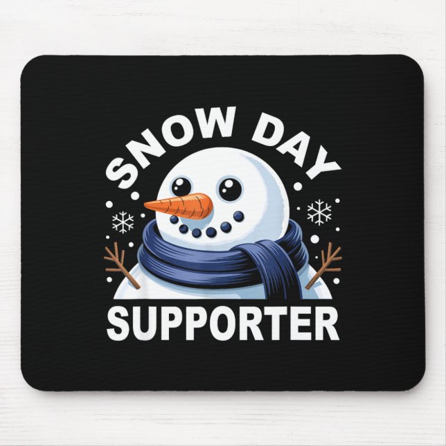 Mousepad Snow Day Suprter Fun Snowman Design For Winter Lov (Frente)