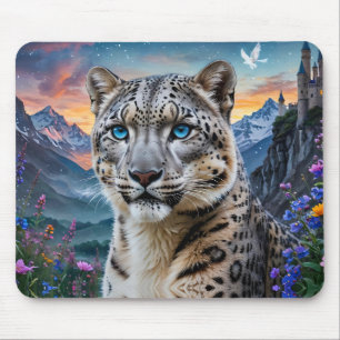 Mousepad Snow Lepard Mountain Valley Sunset