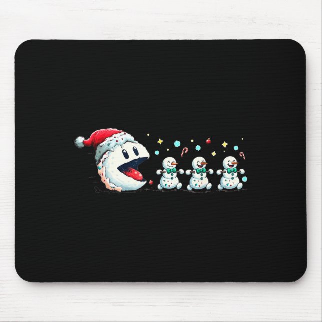Mousepad Snow Man Xmas Tee Snowman Gamer  (Frente)