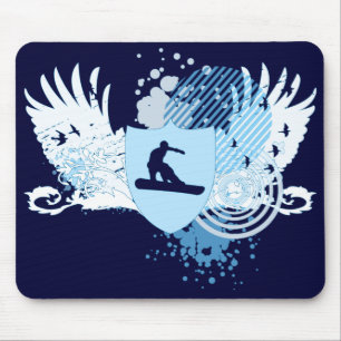 Mousepad snowboard de alta fidelidade. rastreado em azul.