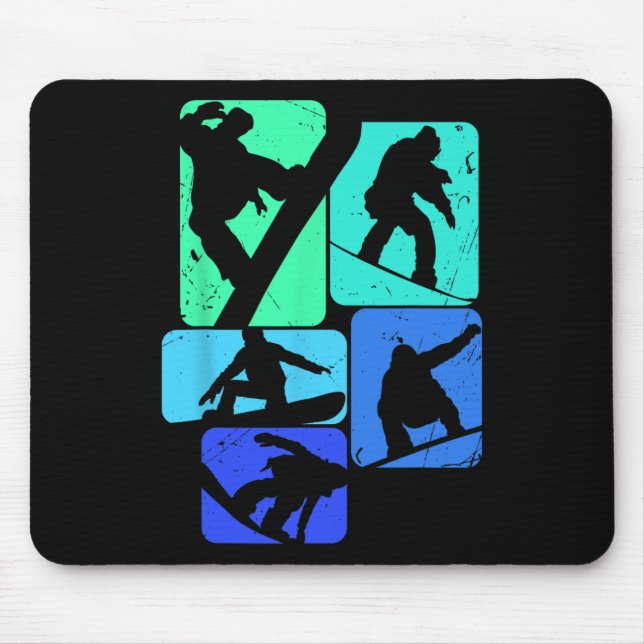 Mousepad Snowboard Para Snowboarder Retro Mens Snowboard (Frente)