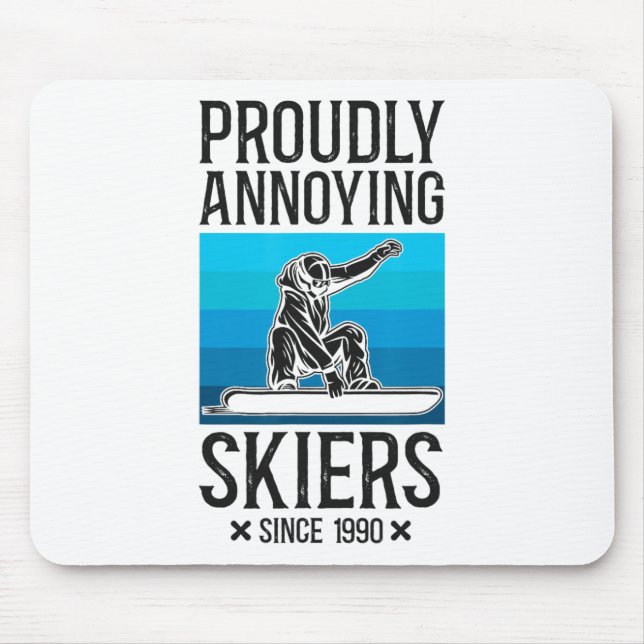 Mousepad Snowboard Snowboard Ski Esqui Retro (Frente)