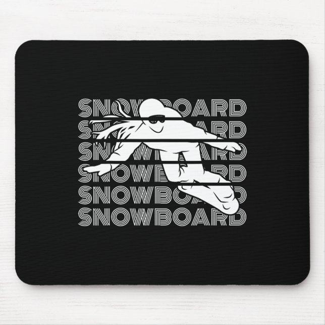 Mousepad Snowboard Women Snowboard Snowboard Snowboarder (Frente)