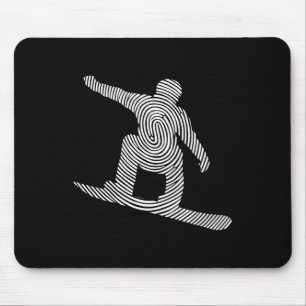 Mousepad Snowboarder Fingerprint Men's Snowboard