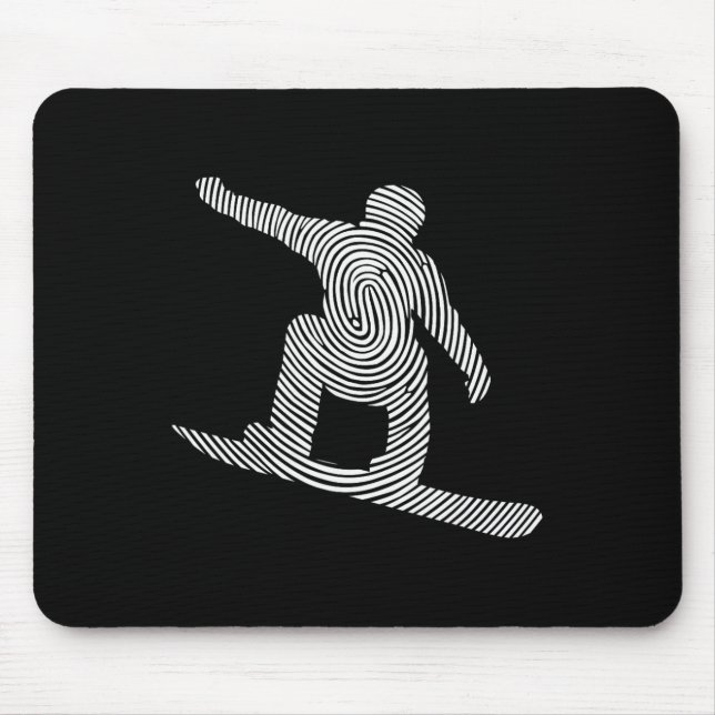 Mousepad Snowboarder Fingerprint Men's Snowboard (Frente)
