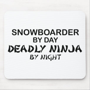 Mousepad Snowboarder Ninja mortal em a noite