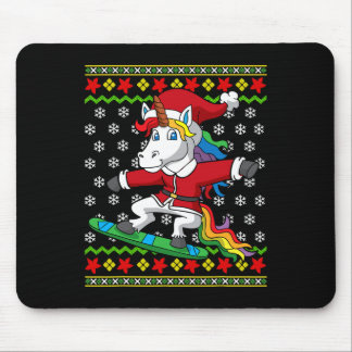 Mousepad Snowboarder Unicorn Papais noeis Snowboard Natal S