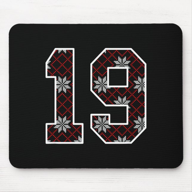Mousepad Snowflake Ugly Christmas Number 19 Uniform #19 Jer (Frente)
