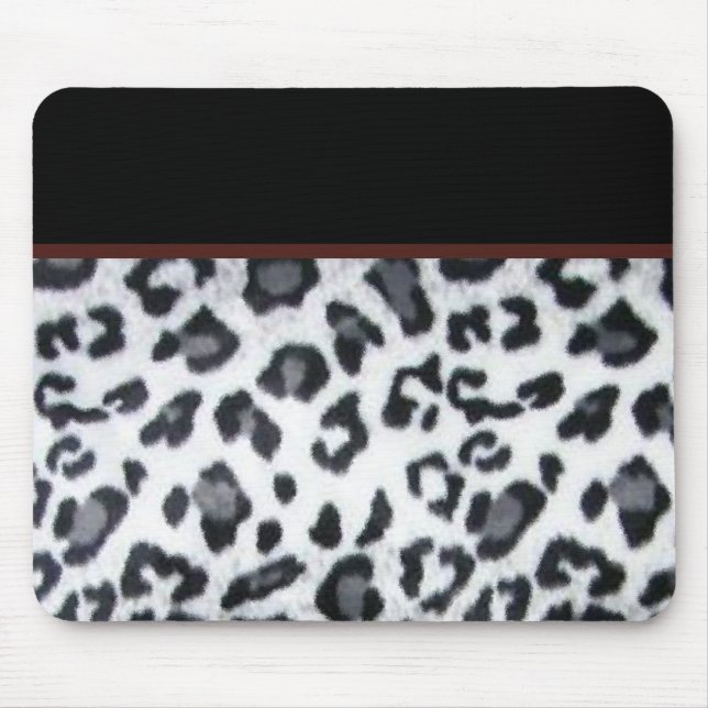 Mousepad snowleopard com guarnição preta (Frente)