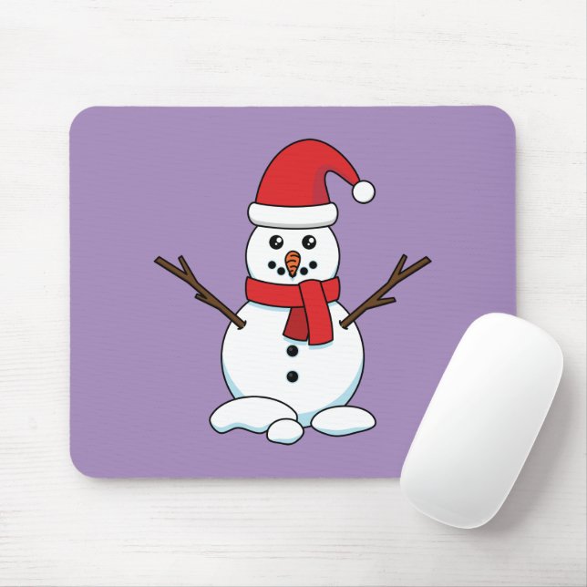 Mousepad Snowman com Red Bonnet e Scarf (Com mouse)