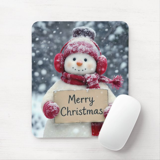 Mousepad Snowman com um Sinal de Natal Feliz (Com mouse)