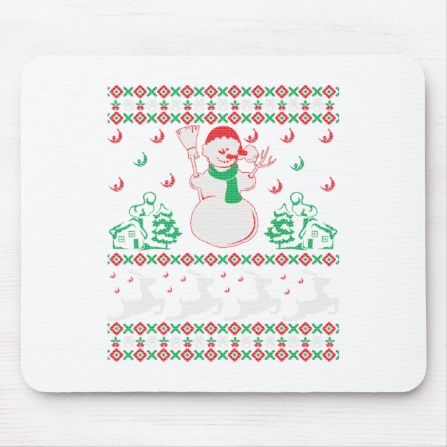 Mousepad Snowman de Natal (Frente)