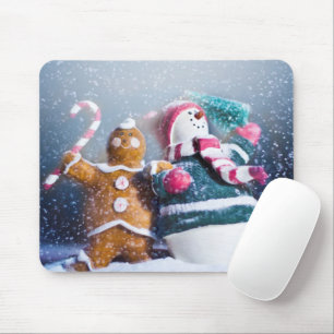 Mousepad Snowman e pão de gengibre