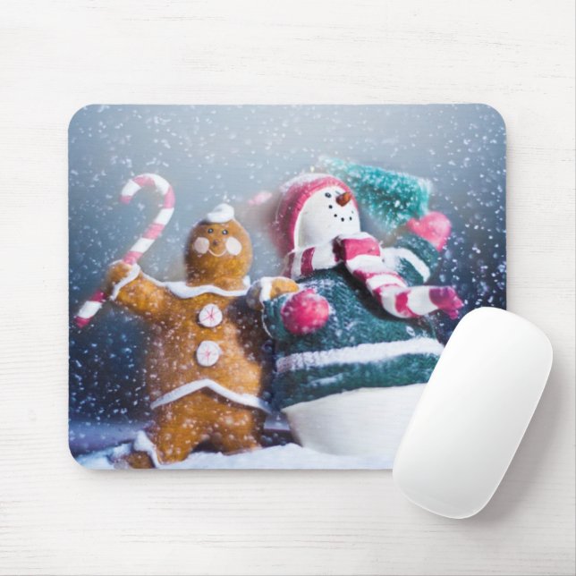 Mousepad Snowman e pão de gengibre (Com mouse)