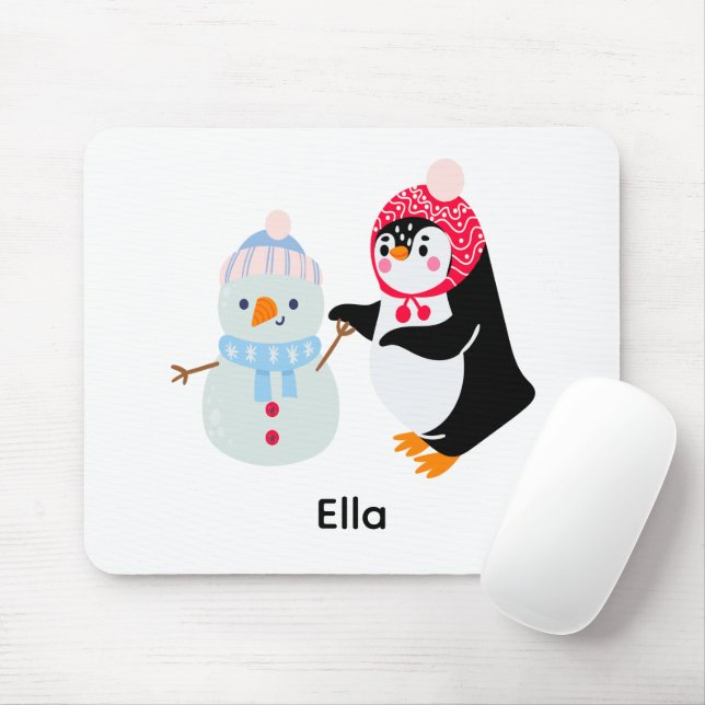 Mousepad Snowman e Pinguim congelados (Com mouse)