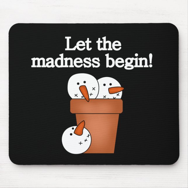 Mousepad Snowman Holiday Madness (Frente)