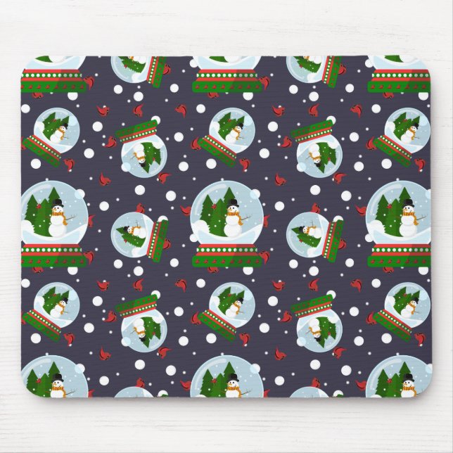 Mousepad Snowman Snow Globes (Frente)
