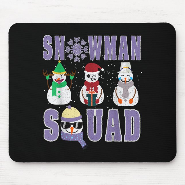 Mousepad Snowman Squad Funny Family Matching, Teacher And S (Frente)