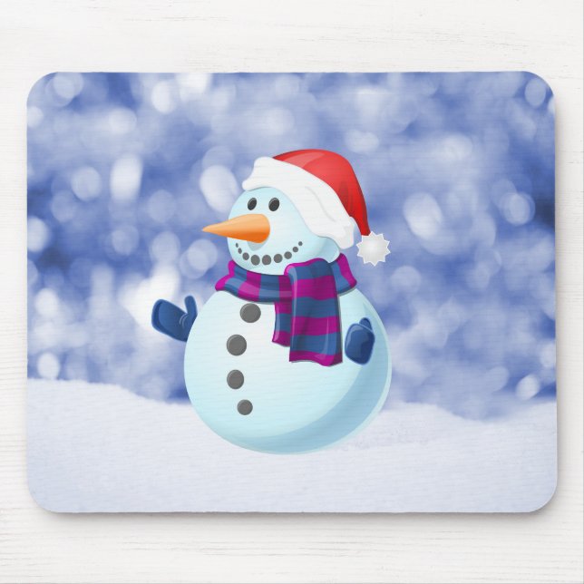 Mousepad Snowman Winter Merry Christmas Snow (Frente)