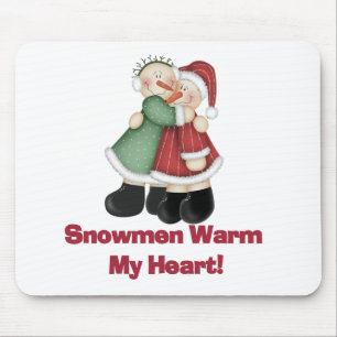 Mousepad Snowmen Aquece Minhas camisetas e presentes