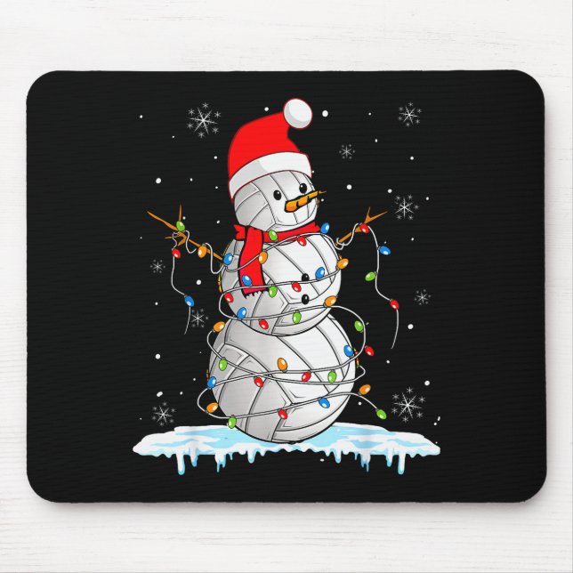 Mousepad Snowmies Santa Lights Christmas Snowman Volleyball (Frente)