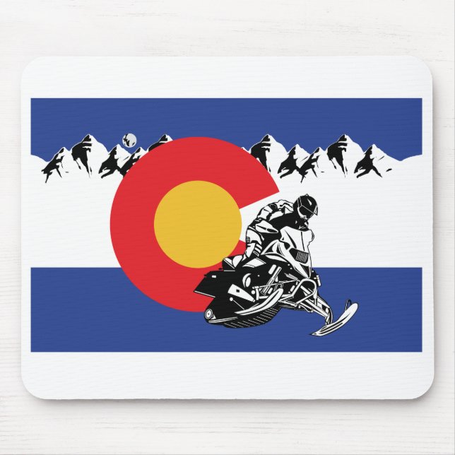 Mousepad Snowmobile-in-Colorado-Flag (Frente)