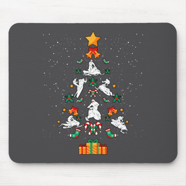 Mousepad Snowmobile Snowmobiling Christmas Tree Xmas  (Frente)