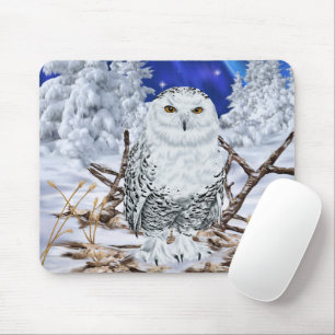 Mousepad Snowy Coruja Perchada na Terra das Maravilhas de i