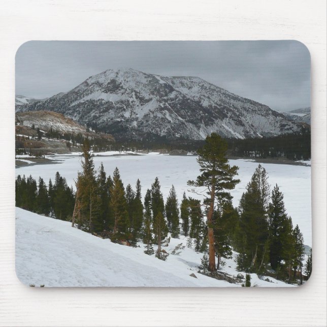 Mousepad Snowy Ellery Lake California Fotografia de inverno (Frente)