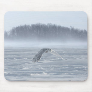 Mousepad Snowy Owl Voando No Inverno