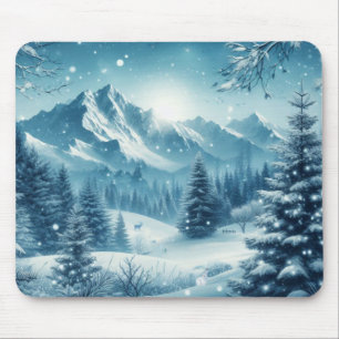 Mousepad Snowy Winter Mountain